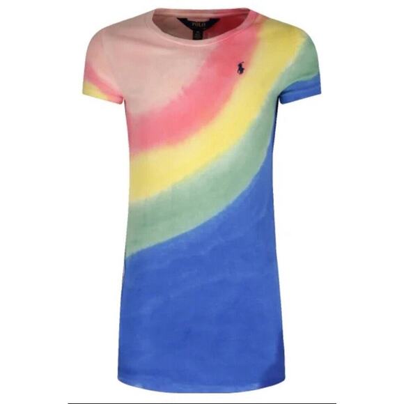 Tie Dye Polo Dress NWT preppy boho classic logo designer Ralph Lauren summer - Picture 1 of 4